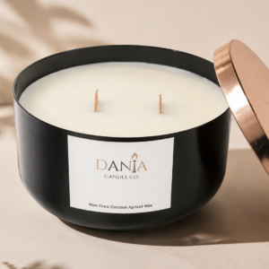 Large Black & Gold Candle