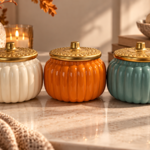 Pumpkin Candle - Cream, Orange, or Teal